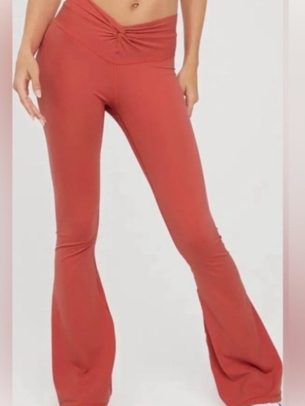 Aerie Rust Orange Flare Yoga Pants